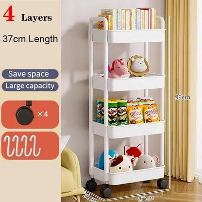 Bookshelf Storage Trolley Mobile