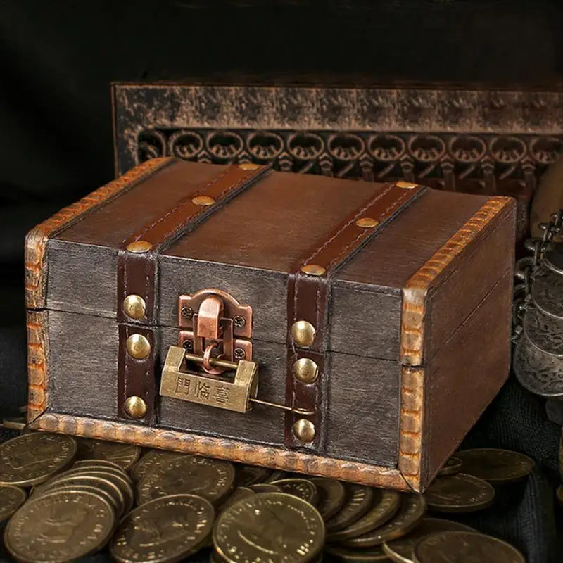 Retro Treasure Case W/ Lock & Jewelry Box