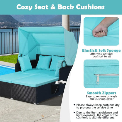 Patio Daybed w/ Retractable Canopy