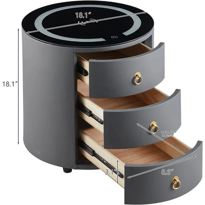 Smart Nightstands with Wireless Charging Station, No Assembly