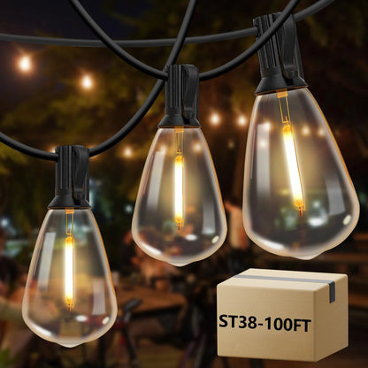 100ft Outdoor String Lights Waterproof, p Led Patio Lights