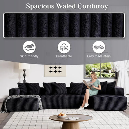 Comfy Corduroy Couch Sectional Sofa