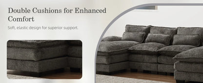Sofa Sleeper w/ Double Chaise Memory Foam
