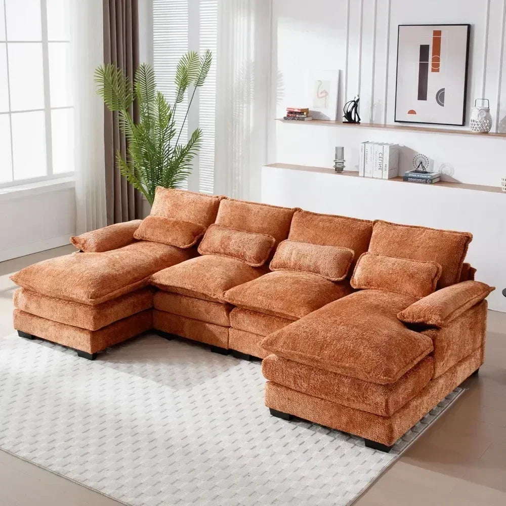 Sofa Sleeper w/ Double Chaise Memory Foam