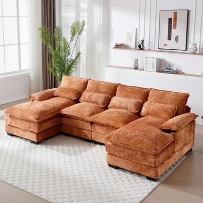 Sofa Sleeper w/ Double Chaise Memory Foam