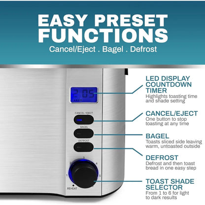4 Slice Toaster with Warming Rack