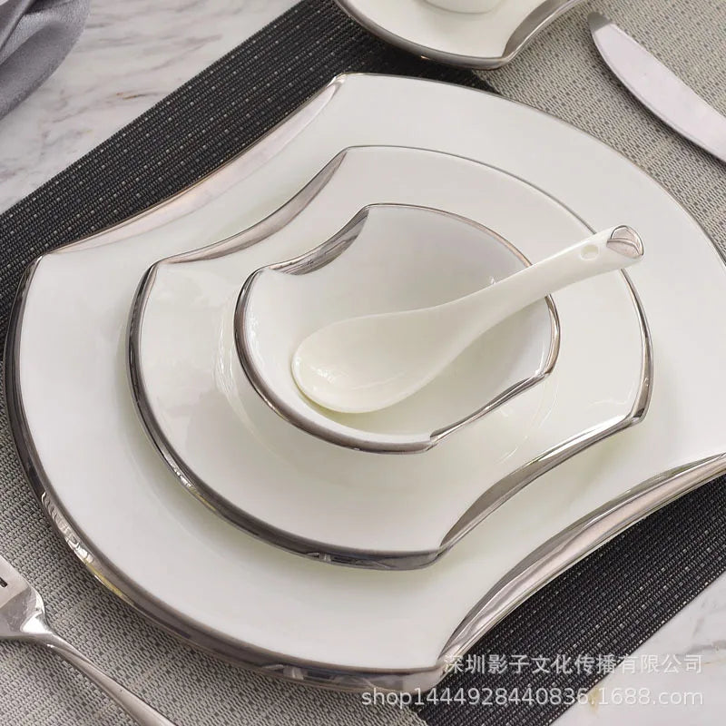 Porcelain Tableware,Plates & Bowls Dishes, Kitchen Utensils