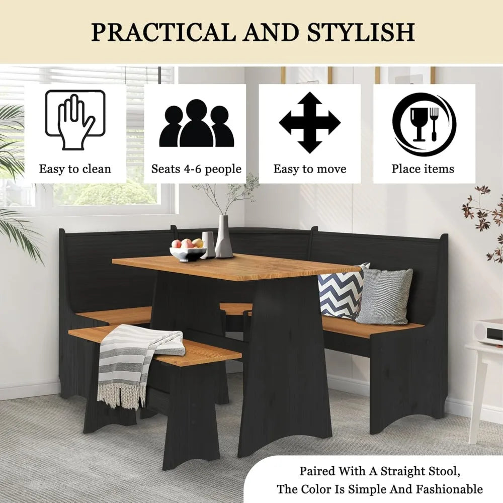 Breakfast Nook Corner Dining Table Kitchen Bench