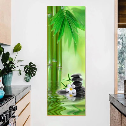 Landscape Zen Bamboo Black Stone Water Spa Canvas