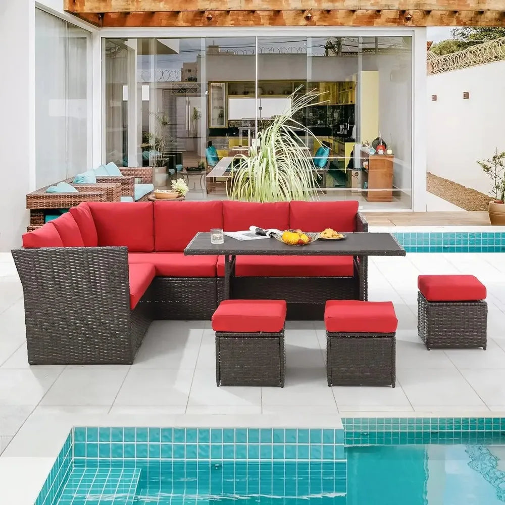 Patio Furniture Set 7 Piece w/ Ottoman