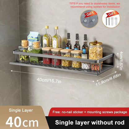 Wall Mounted Spice Rack, No Drilling