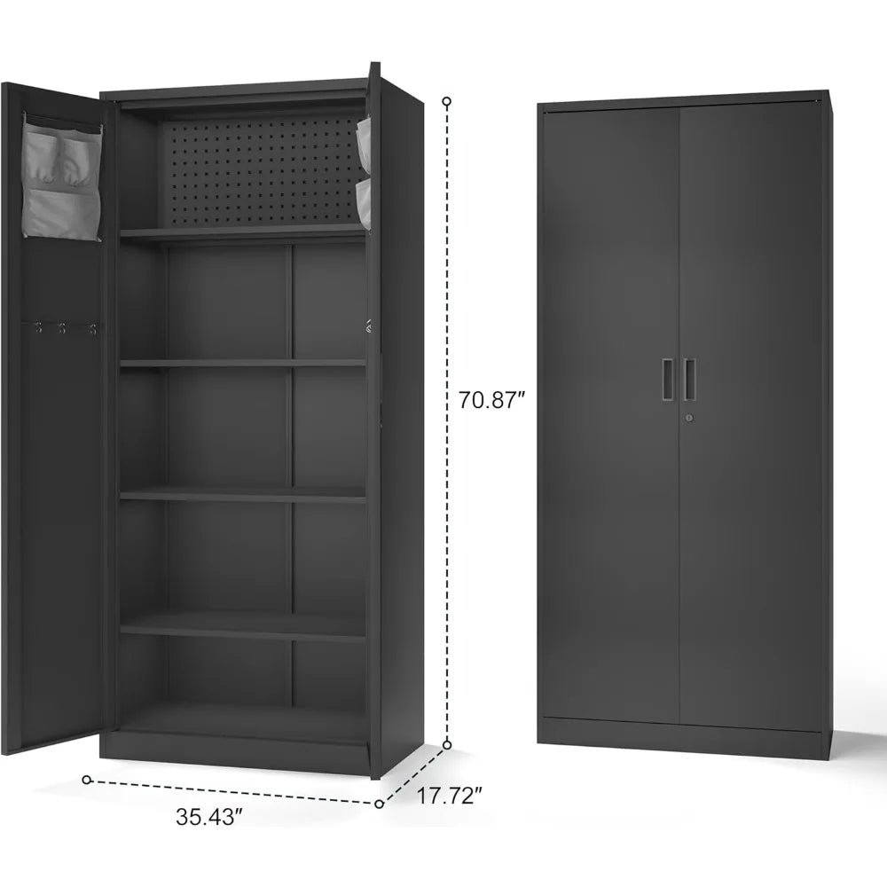 Metal Garage Storage Cabinet w/ Locking Doors