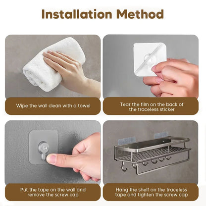 Wall Mounted Spice Rack, No Drilling