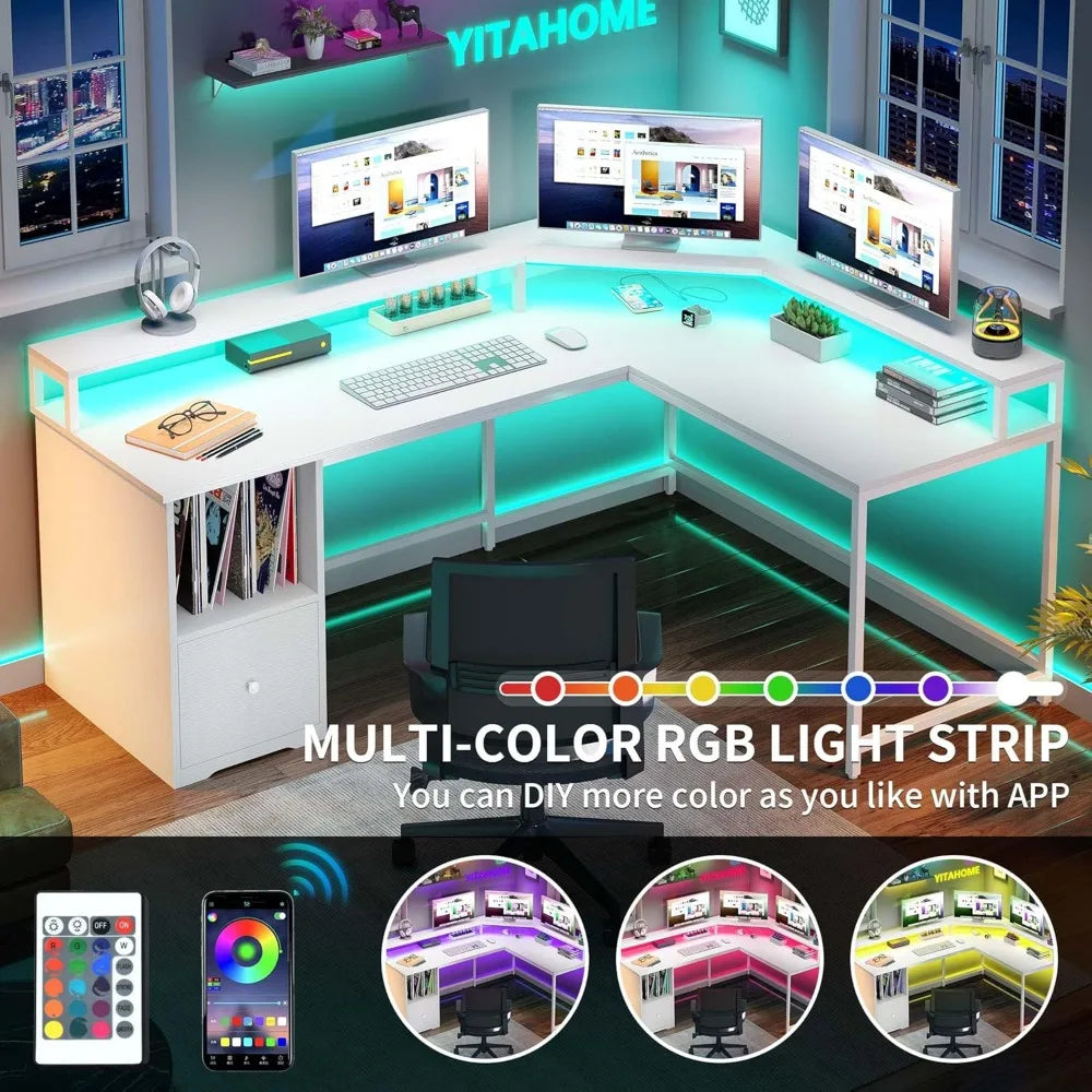 Office Desk With Monitor Computer Gaming Furniture