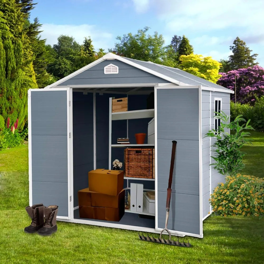 Outdoor Storage Shed w/ Floor & Windows