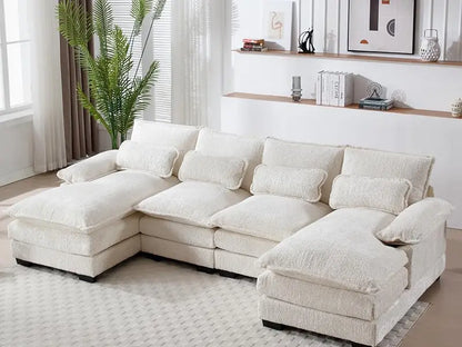 Sofa Sleeper w/ Double Chaise Memory Foam