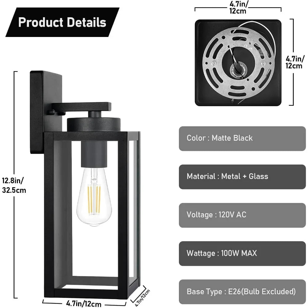 Outdoor Wall Light Fixtures, Exterior Waterproof Lanterns,