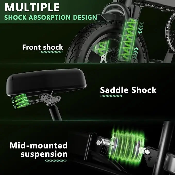 400W dual disc brake adult foldable electric bicycle