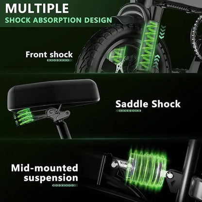 400W dual disc brake adult foldable electric bicycle