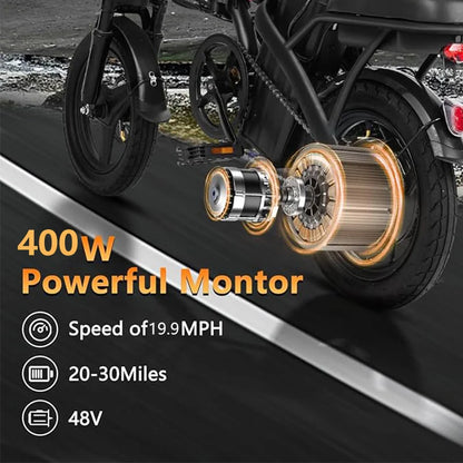 400W dual disc brake adult foldable electric bicycle