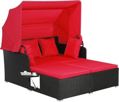 Patio Daybed w/ Retractable Canopy
