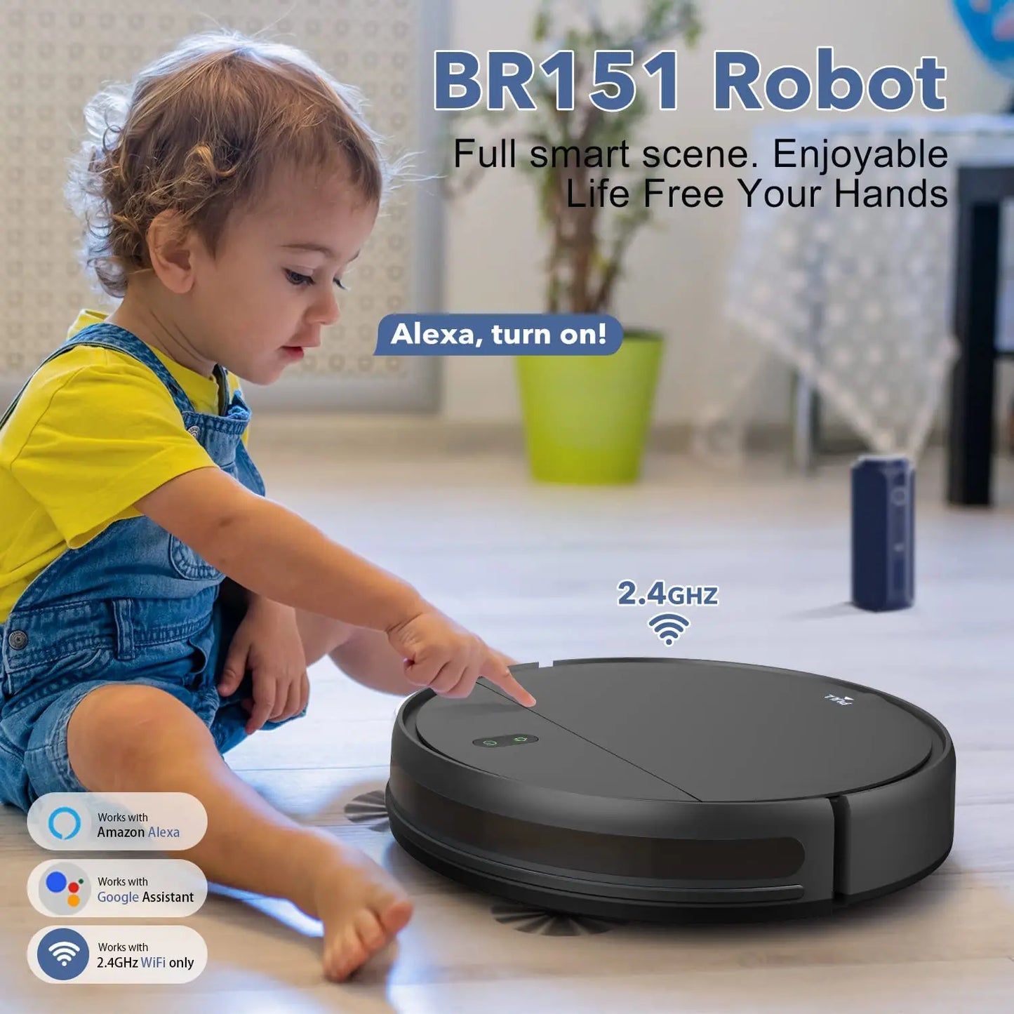 Robot Vacuum Cleaner, Mopping Sweeping Suction, Wifi