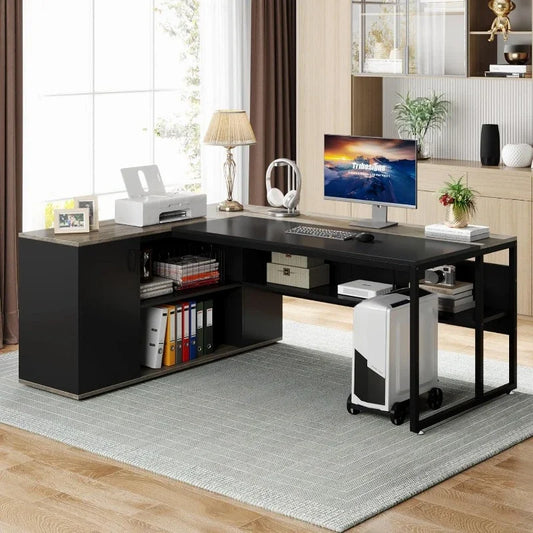 Executive Office Desk with Shelves