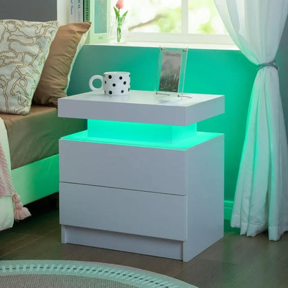 Side Bed Tables w/ LED