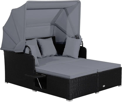 Patio Daybed w/ Retractable Canopy