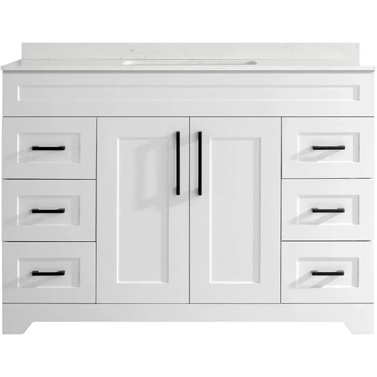 Bathroom Vanity w/ Stone Countertop, Sink & Back Splash,