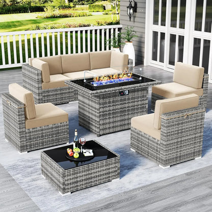 Patio Furniture Set with 44" Fire Pit Table
