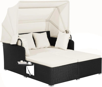 Patio Daybed w/ Retractable Canopy