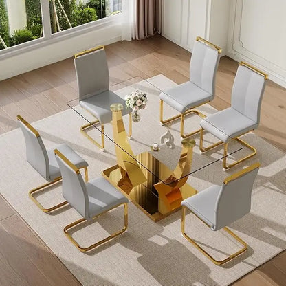 63” Dining Room Table Set for 6