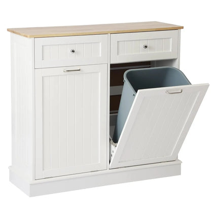 Tilt Out Trash Can/Recycling Cabinet, Dog Proof